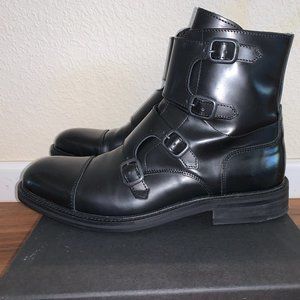 KENNETH COLE NEW YORK PATENT LEATHER DRESS BOOTS